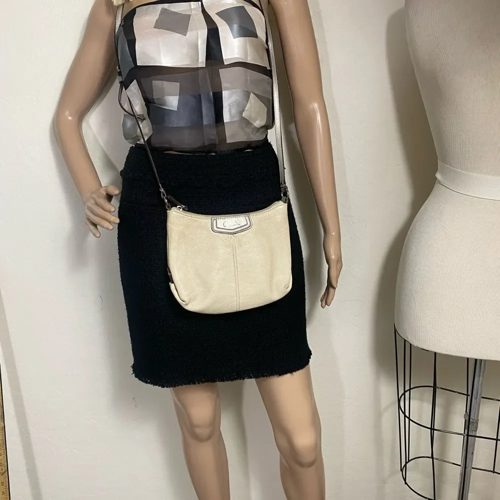 Coach Ashley cream leather crossbody purse